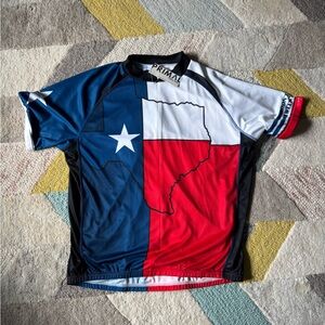 Primal Texas Flag Men's Cycling Jersey - Red, Blue, White